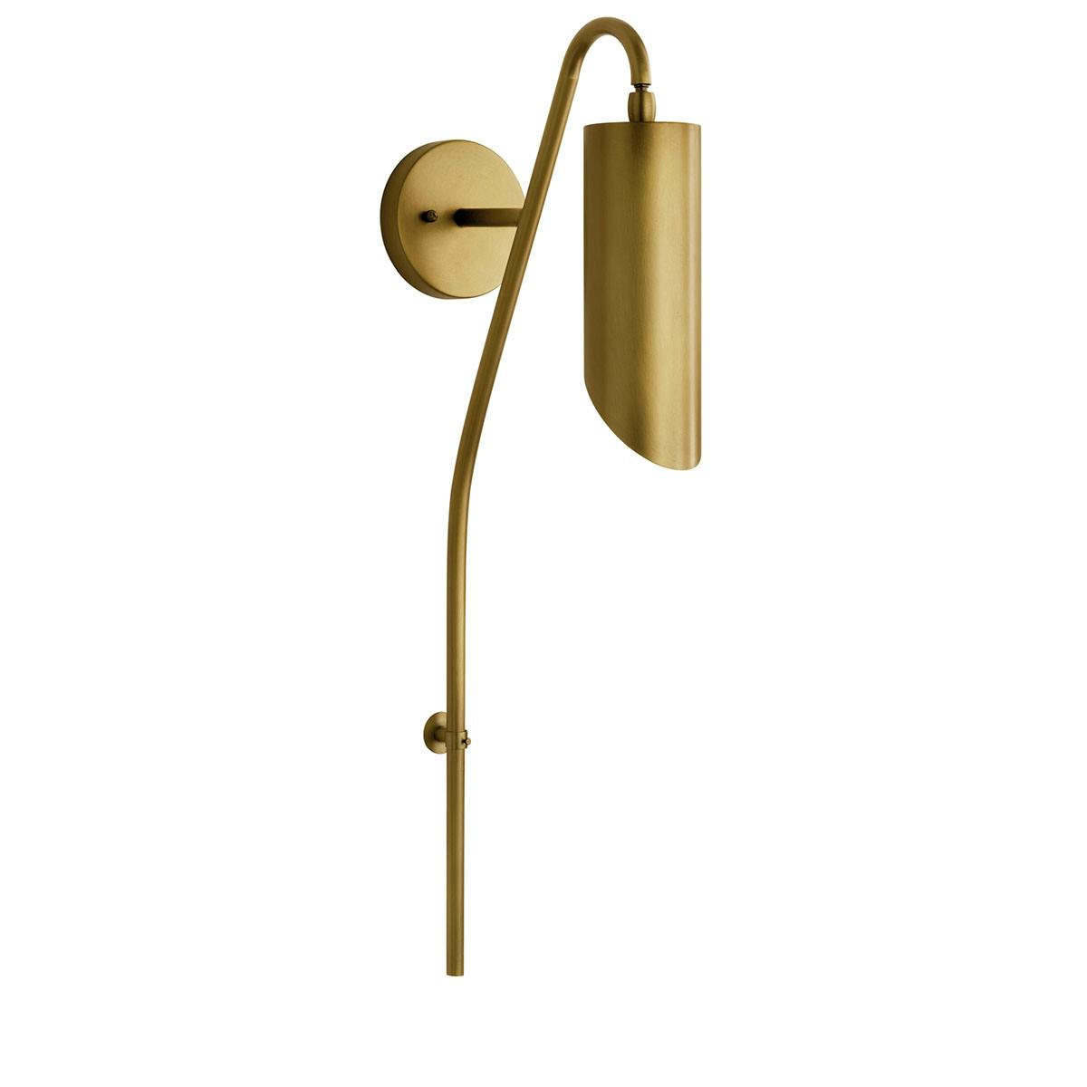Trentino 1 Light Sconce Natural Brass on a white background