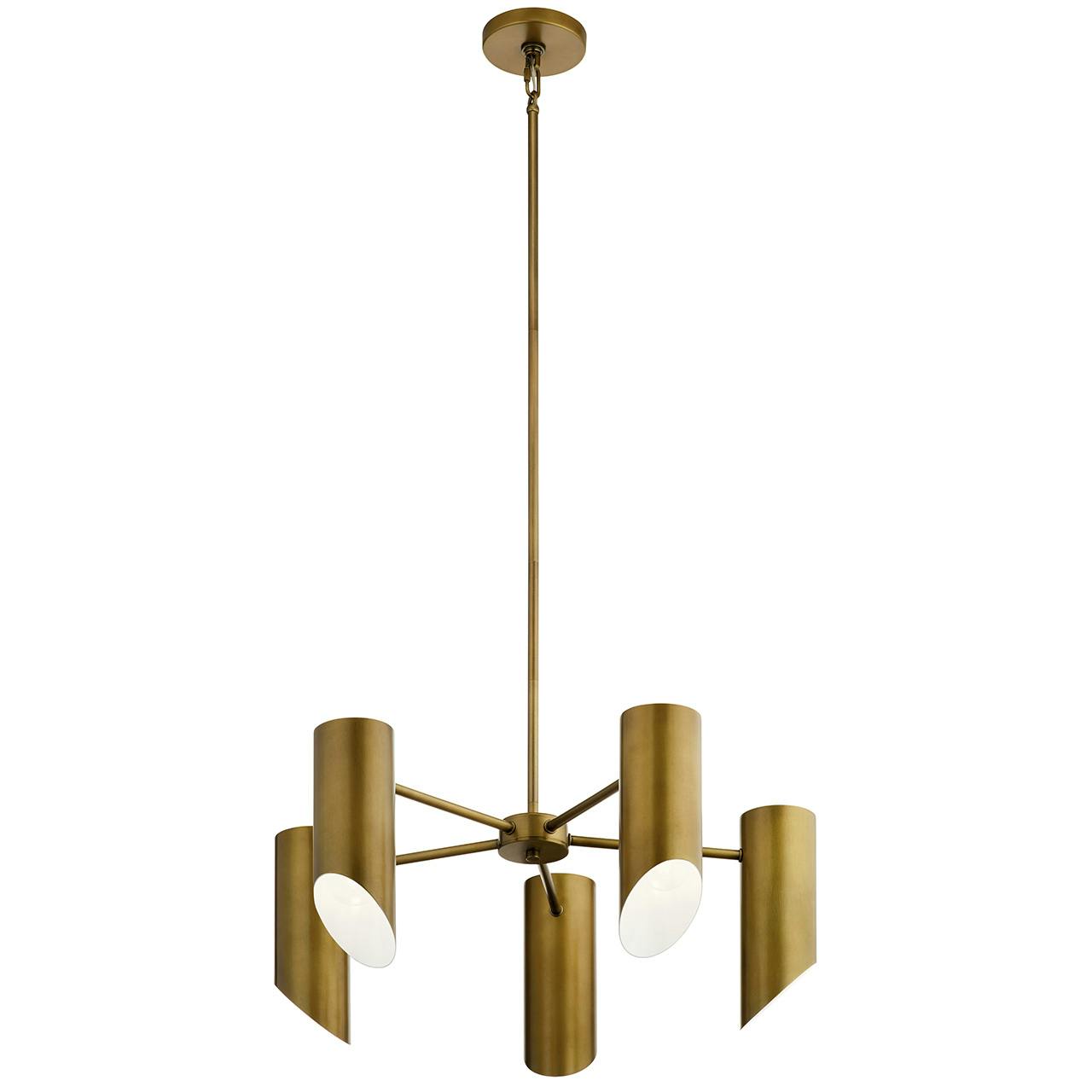 Trentino 5 Light Chandelier Natural Brass on a white background