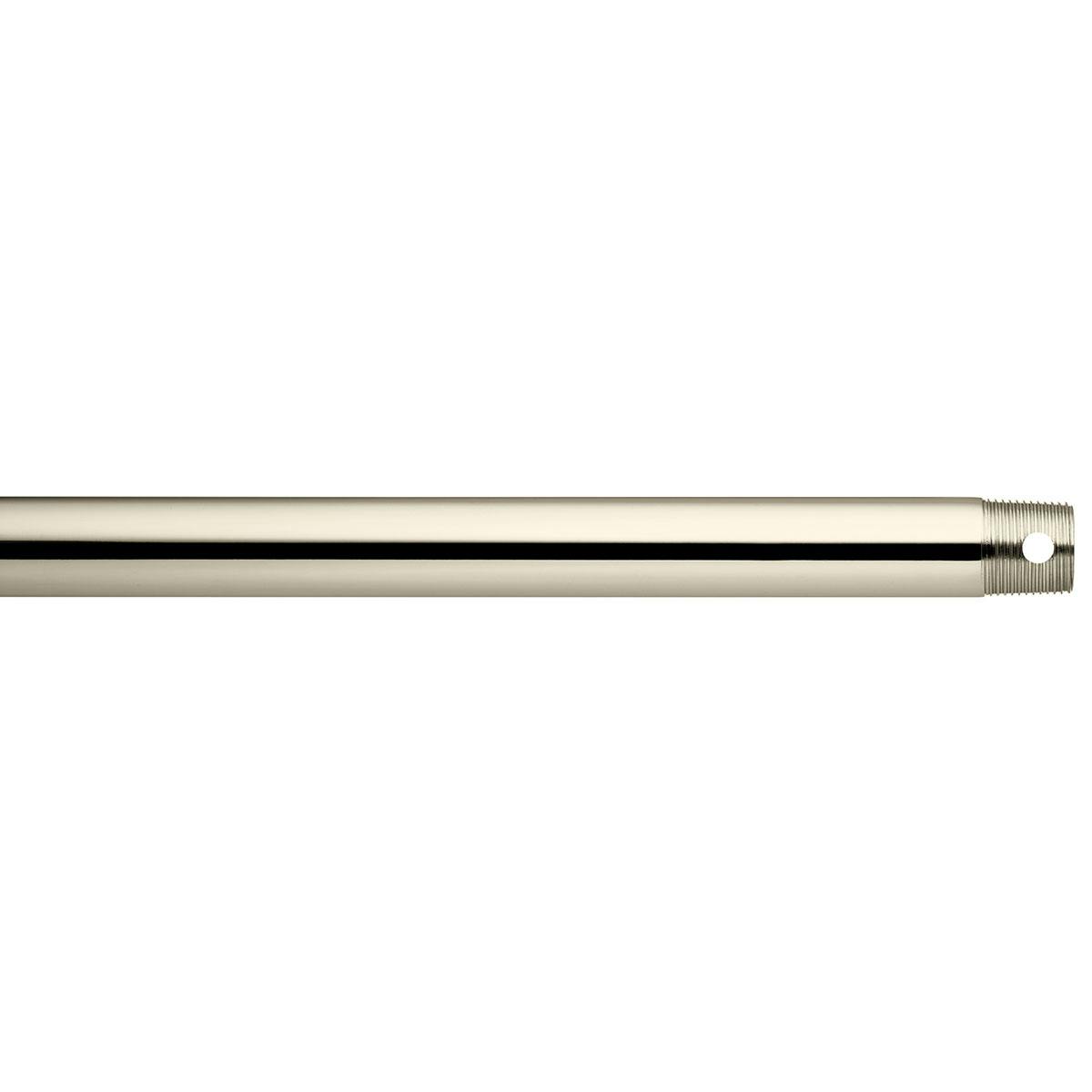 Dual Threaded 60" Downrod Polished Nickel on a white background
