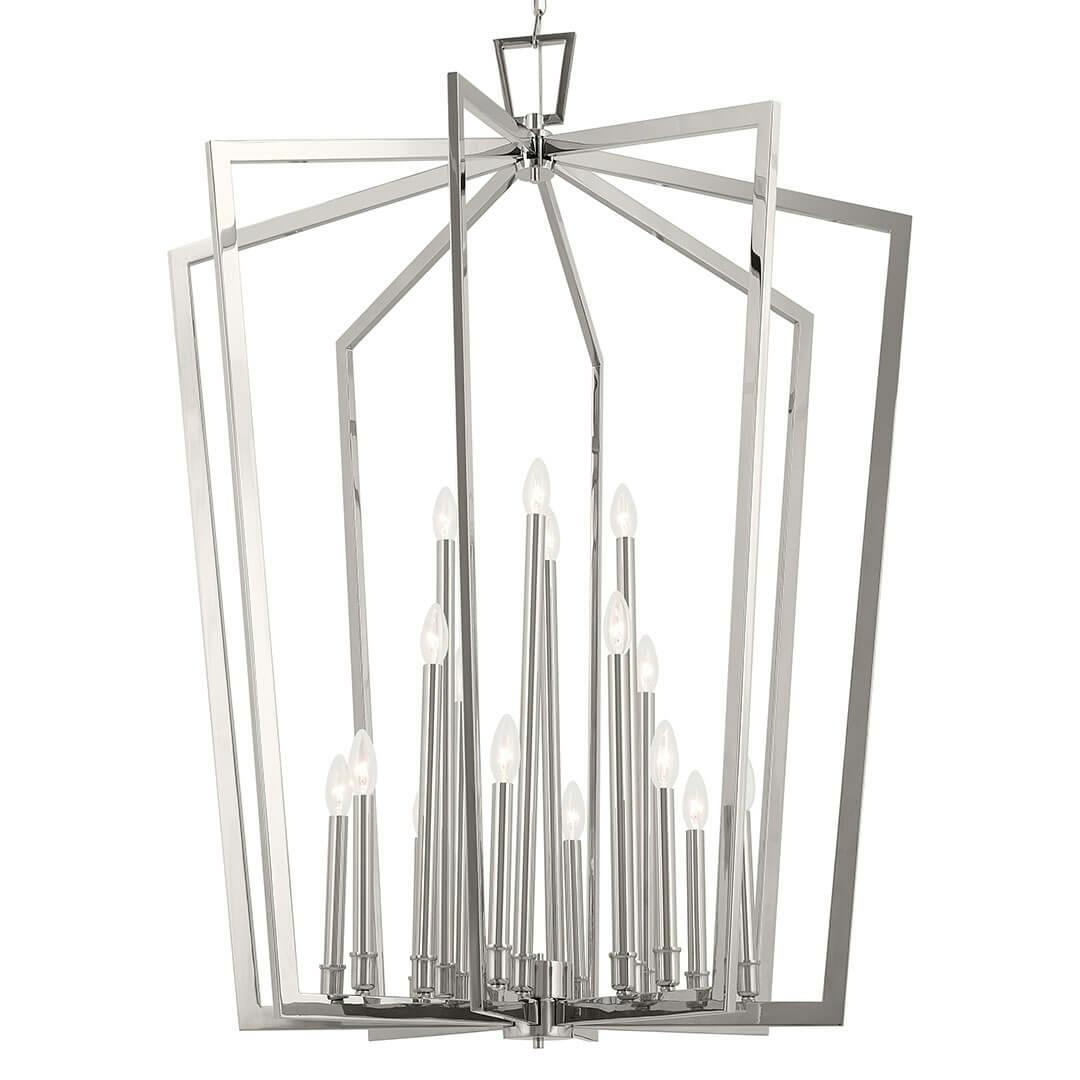 The Abbotswell 49 Inch 16 Light Foyer Pendant in Polished Nickel on a white background