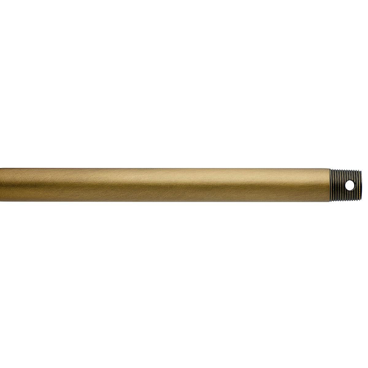 Dual Threaded 24" Downrod Natural Brass on a white background