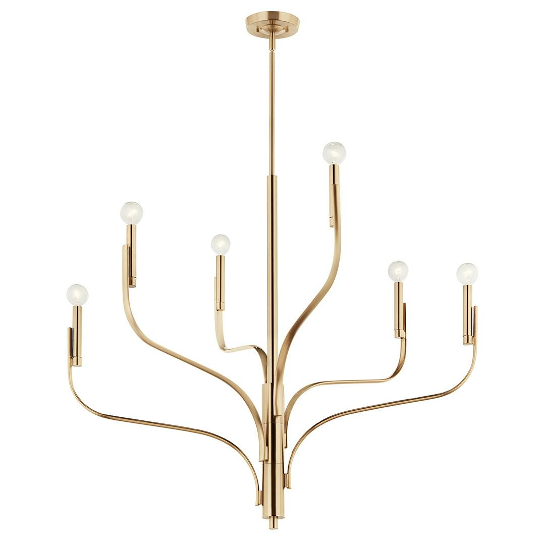 The Livadia 36.25 Inch 6 Light Chandelier in Champagne Bronze on a white background
