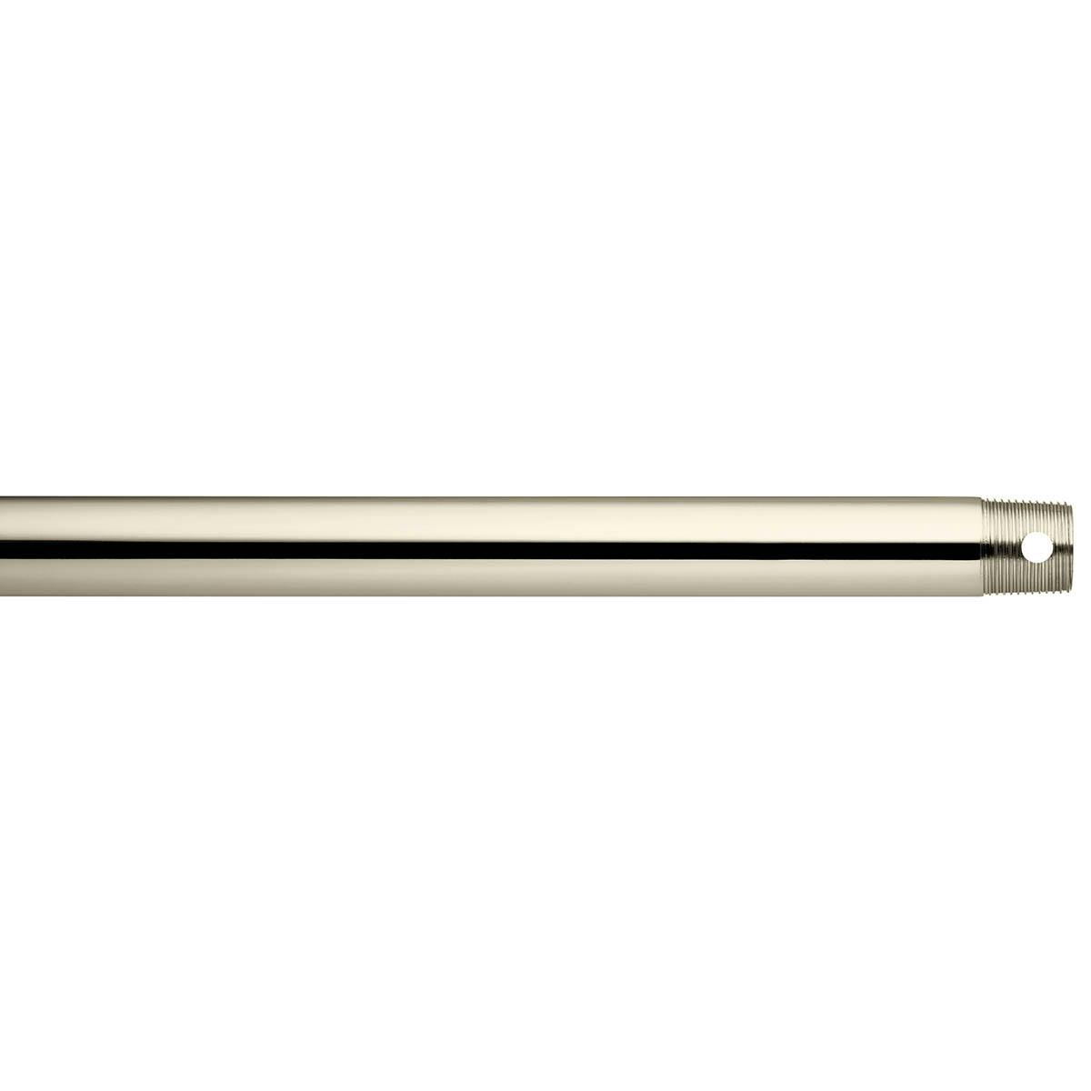 Dual Threaded 72" Downrod Polished Nickel on a white background
