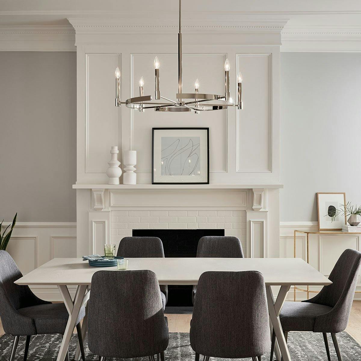 Day time Dining Room image featuring Tolani chandelier 52427PN