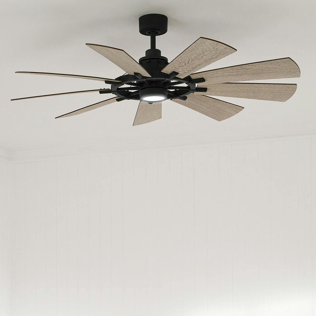 Bedroom with 60" Gentry Ceiling Fan Weathered Zinc