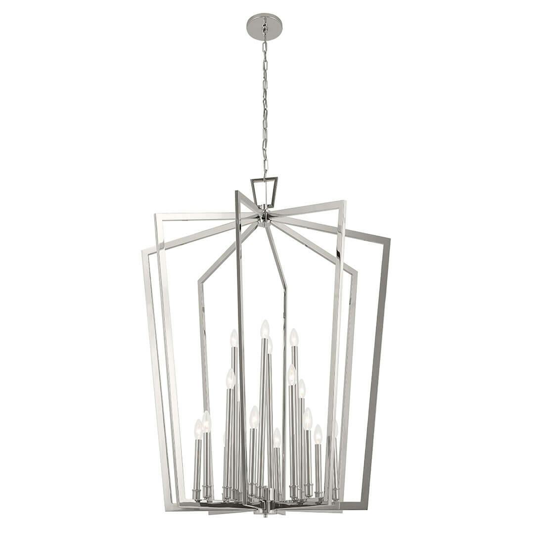 The Abbotswell 49 Inch 16 Light Foyer Pendant in Polished Nickel on a white background