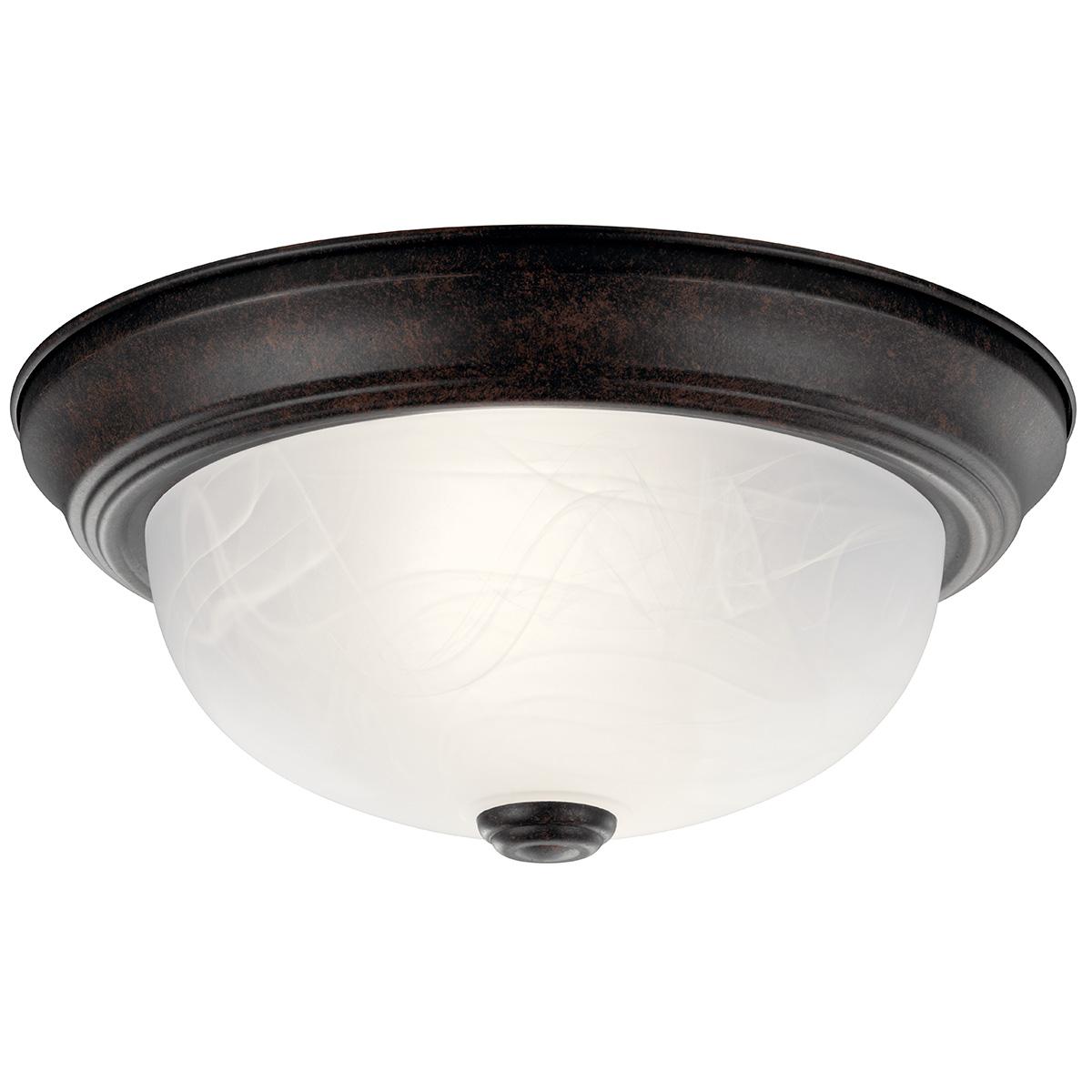 11.25" 2 Light Flush Mount Tannery Bronze on a white background