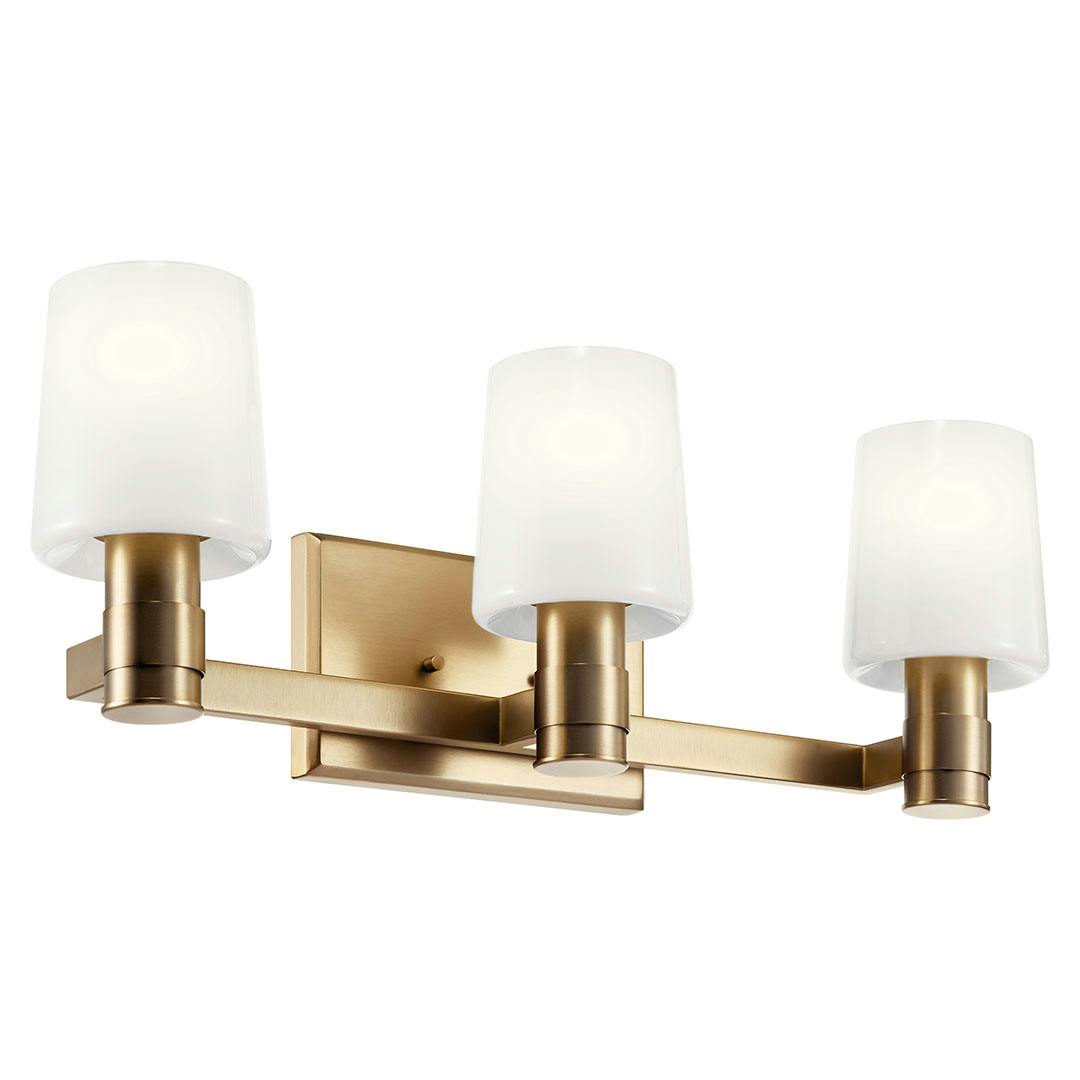 The Adani 24 Inch 3 Light Vanity Light with Opal Glass in Champagne Bronze on a white background