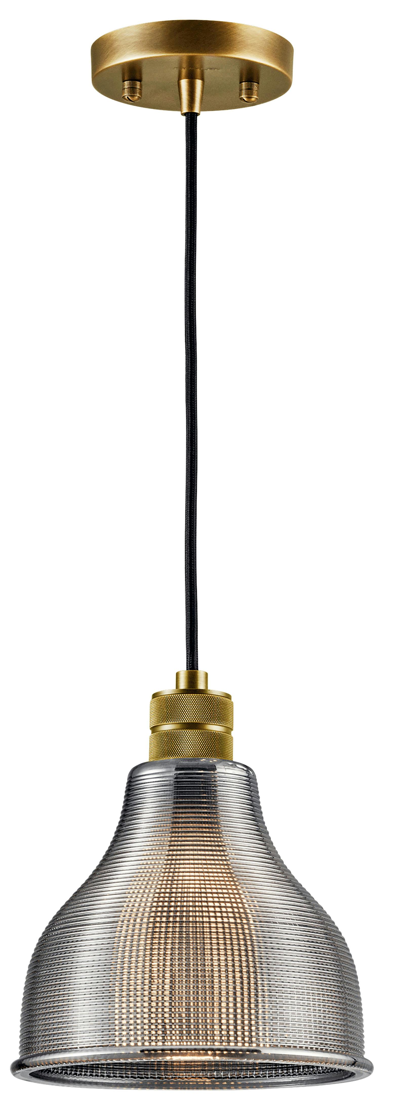 Devin 8" 1 Light Mini Pendant Brass on a white background