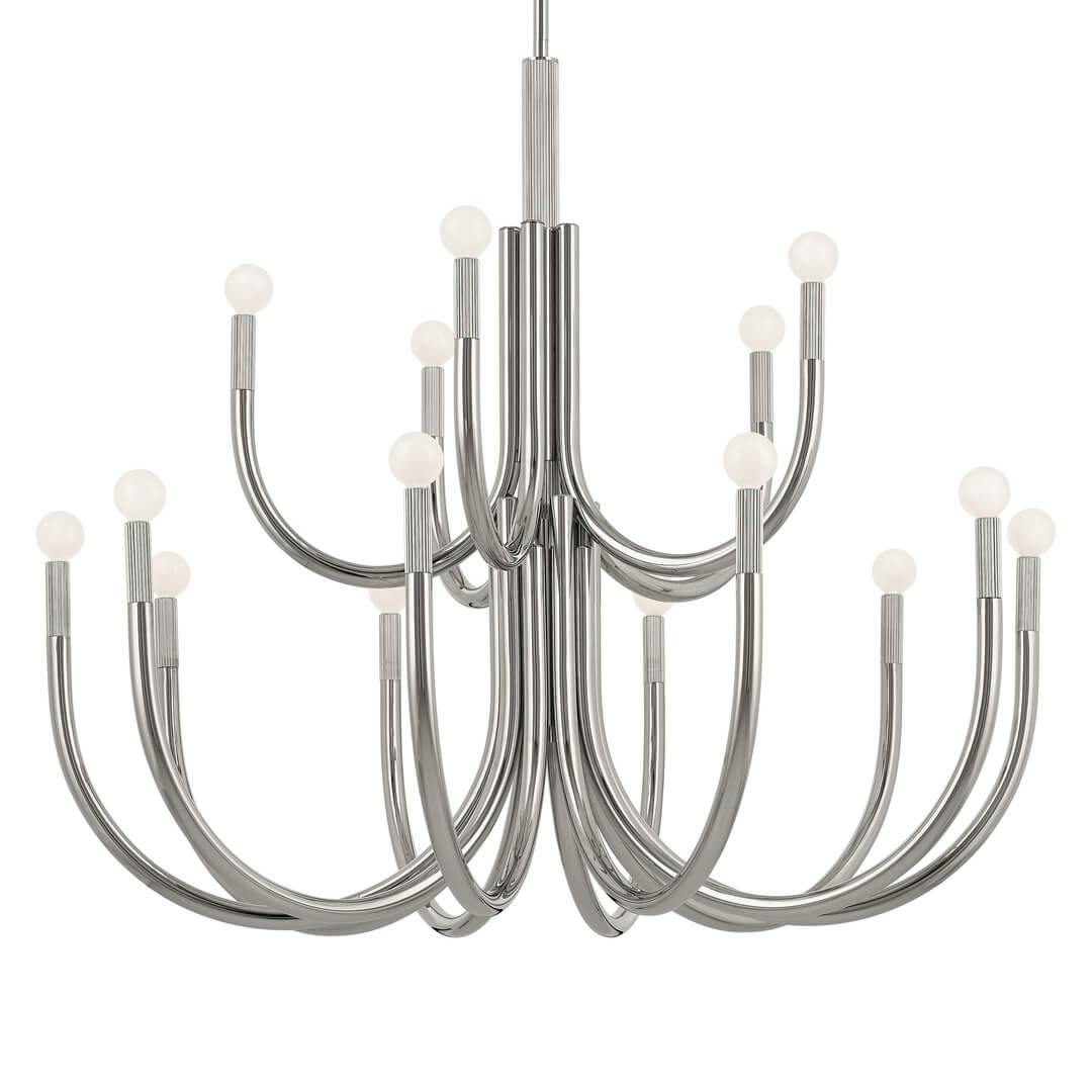 Odensa 40 Inch 15 Light Chandelier in Polished Nickel on a white background