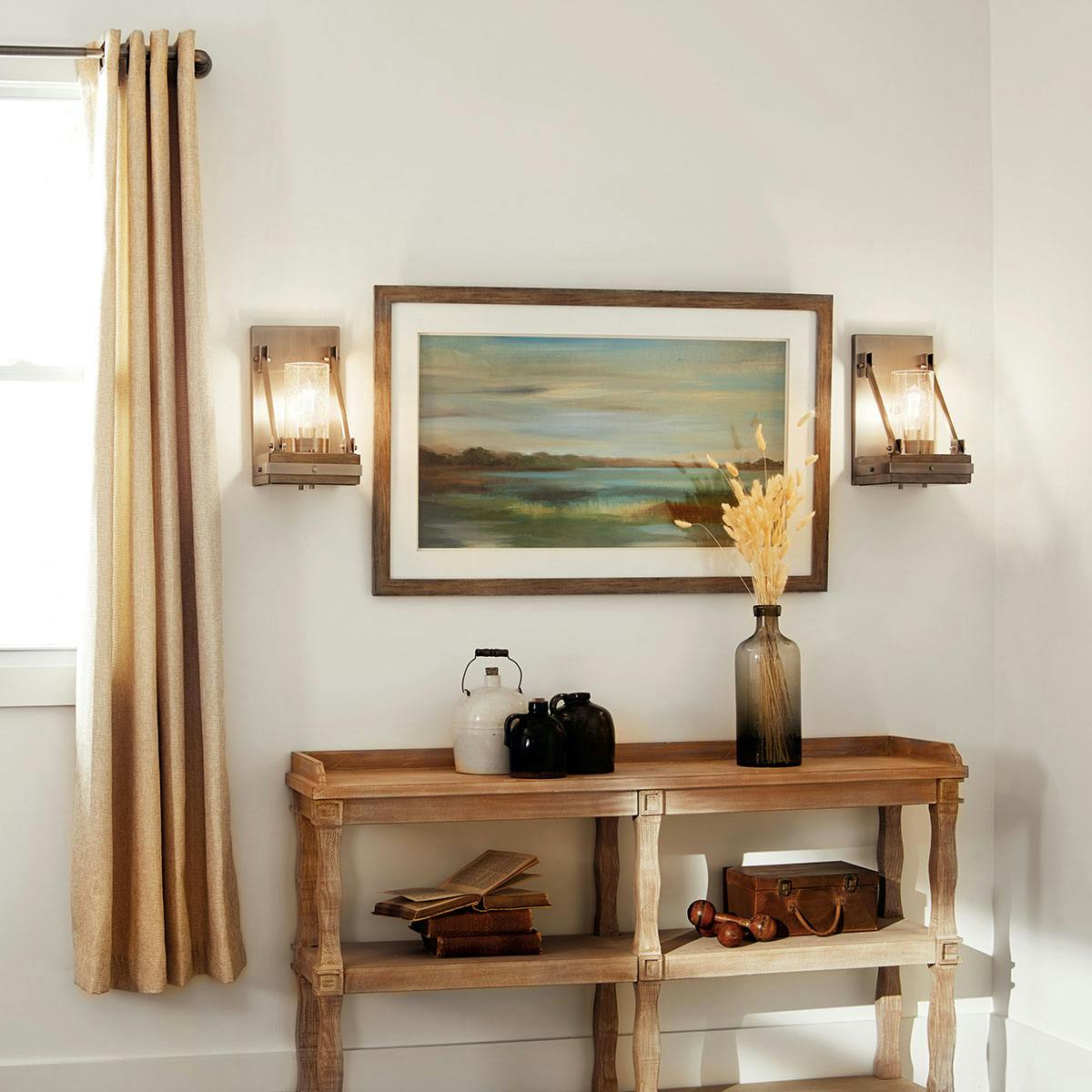 Day time dining room image featuring Colerne wall sconce 43436CLP