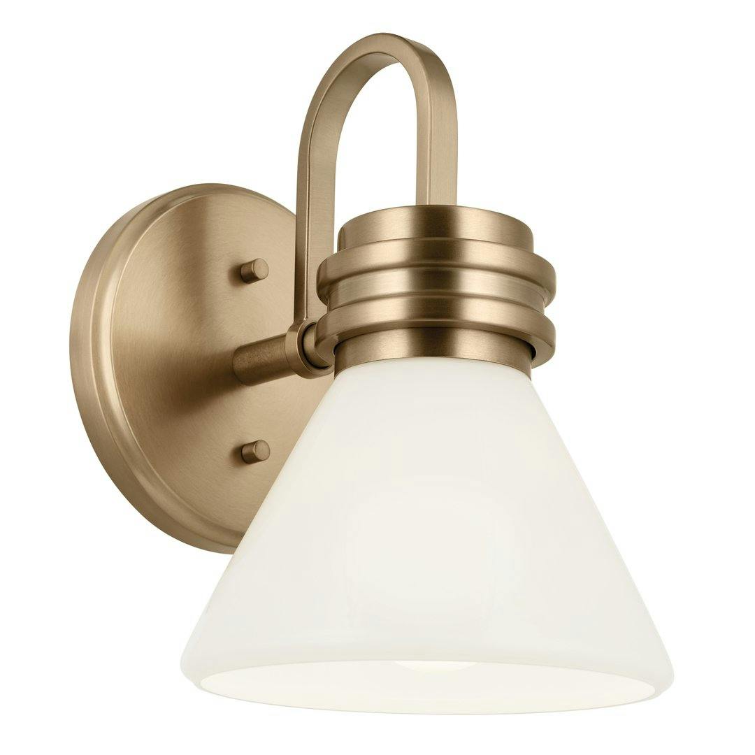 Farum 9.5 Inch 1 Light Wall Sconce with Opal Glass in Champagne Bronze on a white background