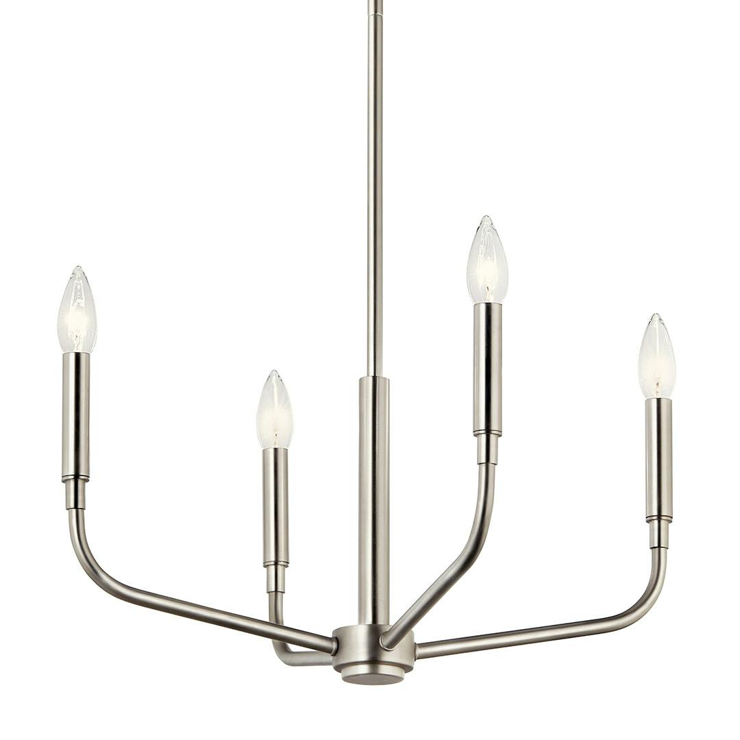 The Madden 20 Inch 4 Light Convertible Chandelier in Brushed Nickel on a white background