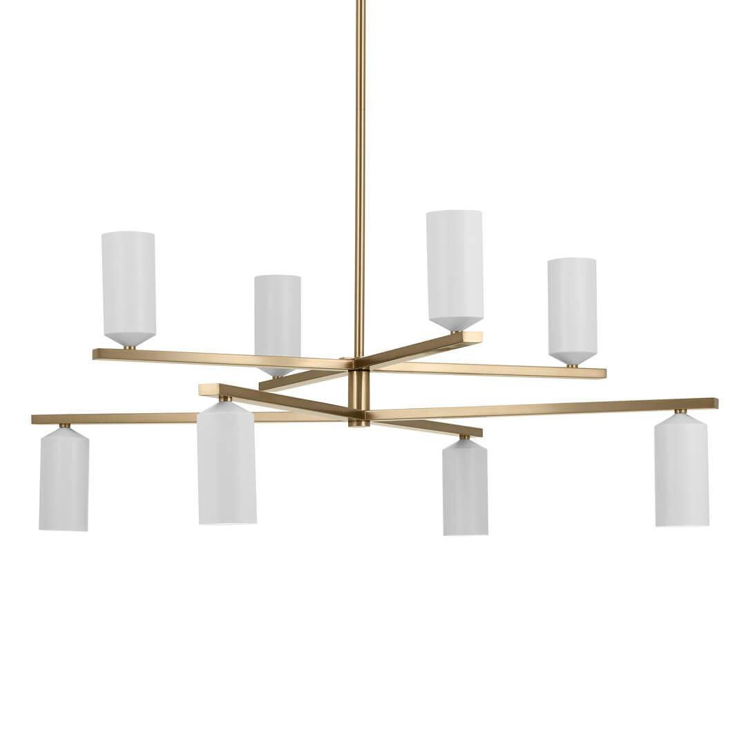 Gala 36 Inch 8 Light Chandelier in Champagne Bronze with White on a white background