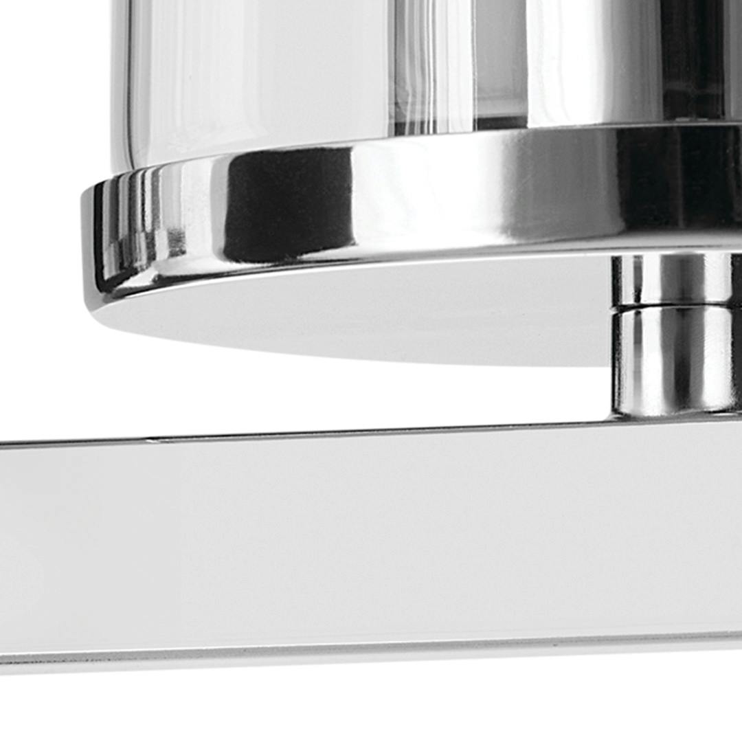 Close up view of the Crosby 4.5" 1-Light Wall Sconce with Clear Glass in Chrome on a white background