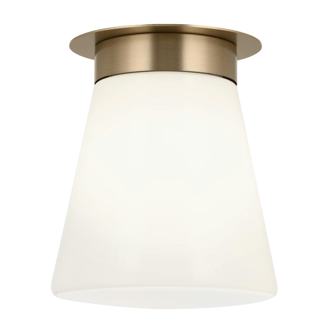 Albers 8.5 Inch 1 Light Flush mount with Opal Glass in Champagne Bronze on a white background