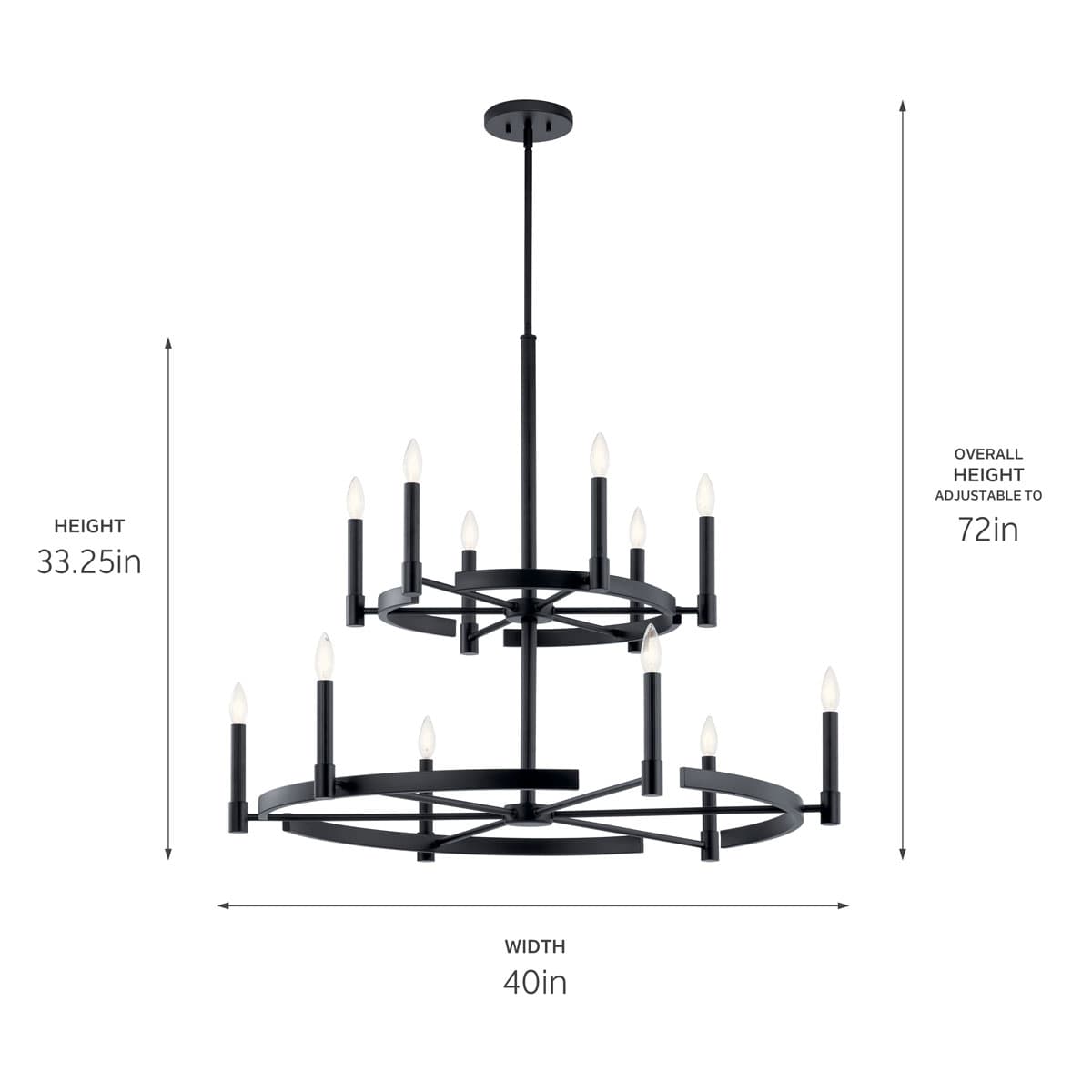 Product image of 52428BK with dimensions