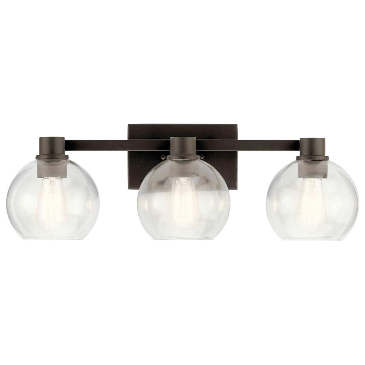 The Harmony 3 Light Vanity Light Olde Bronze® facing down on a white background