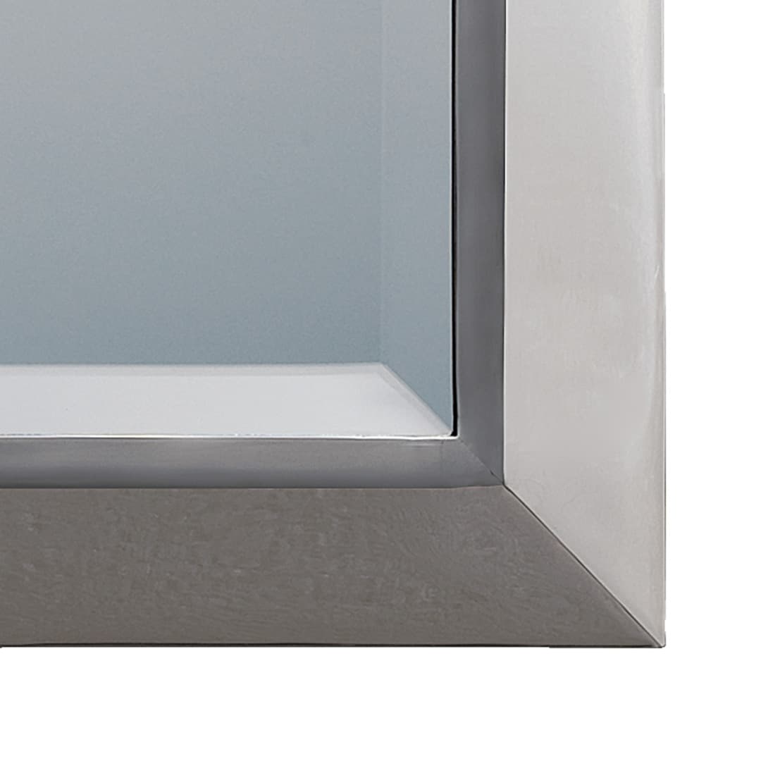 Classic Rectangular Mirror Chrome on a white background corner detail