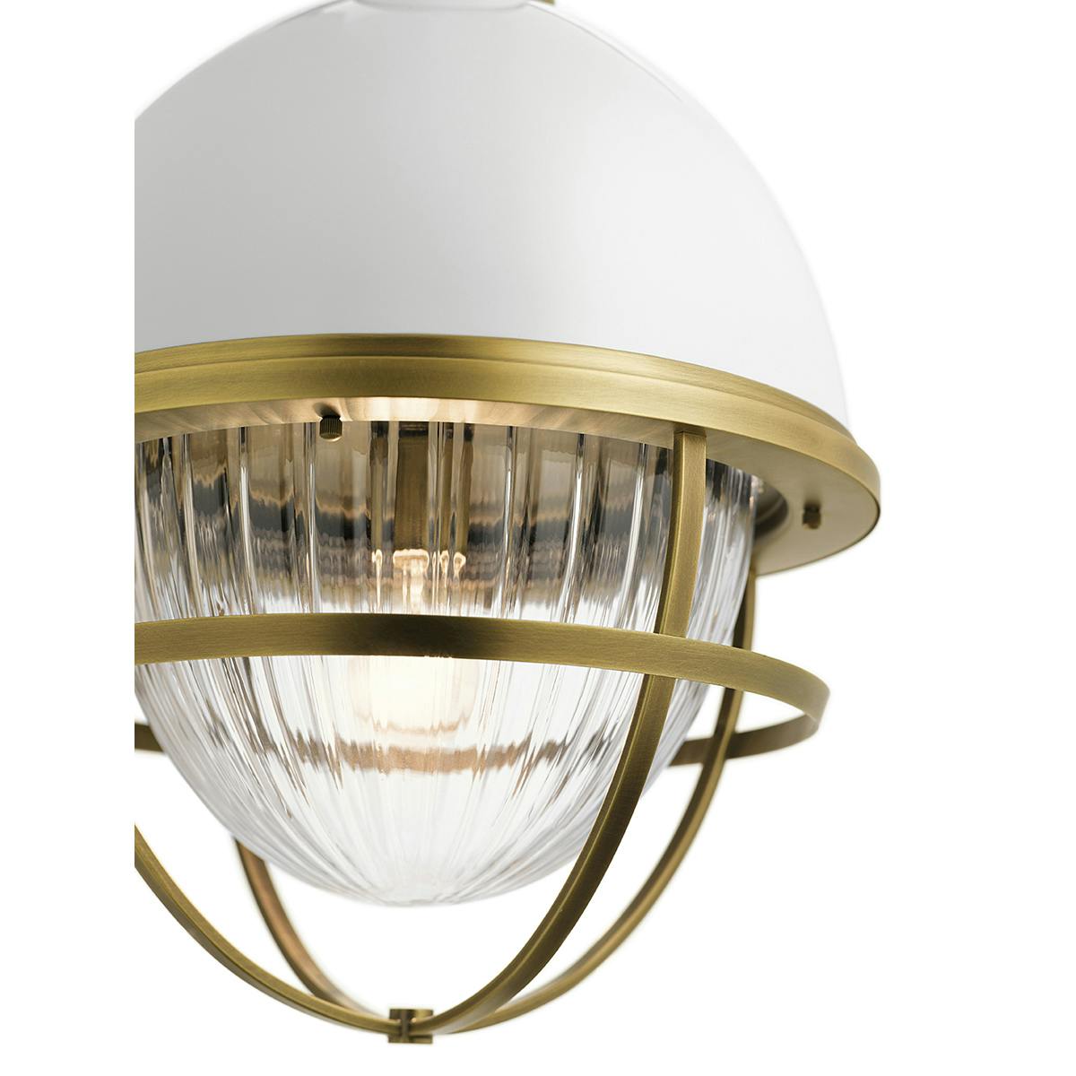 Close up view of the Tollis 23.75" 1 Light Foyer Pendant Brass on a white background
