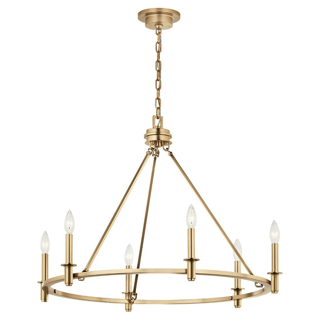 The Carrick 32.25 Inch 6 Light Chandelier in Champagne Bronze on a white background