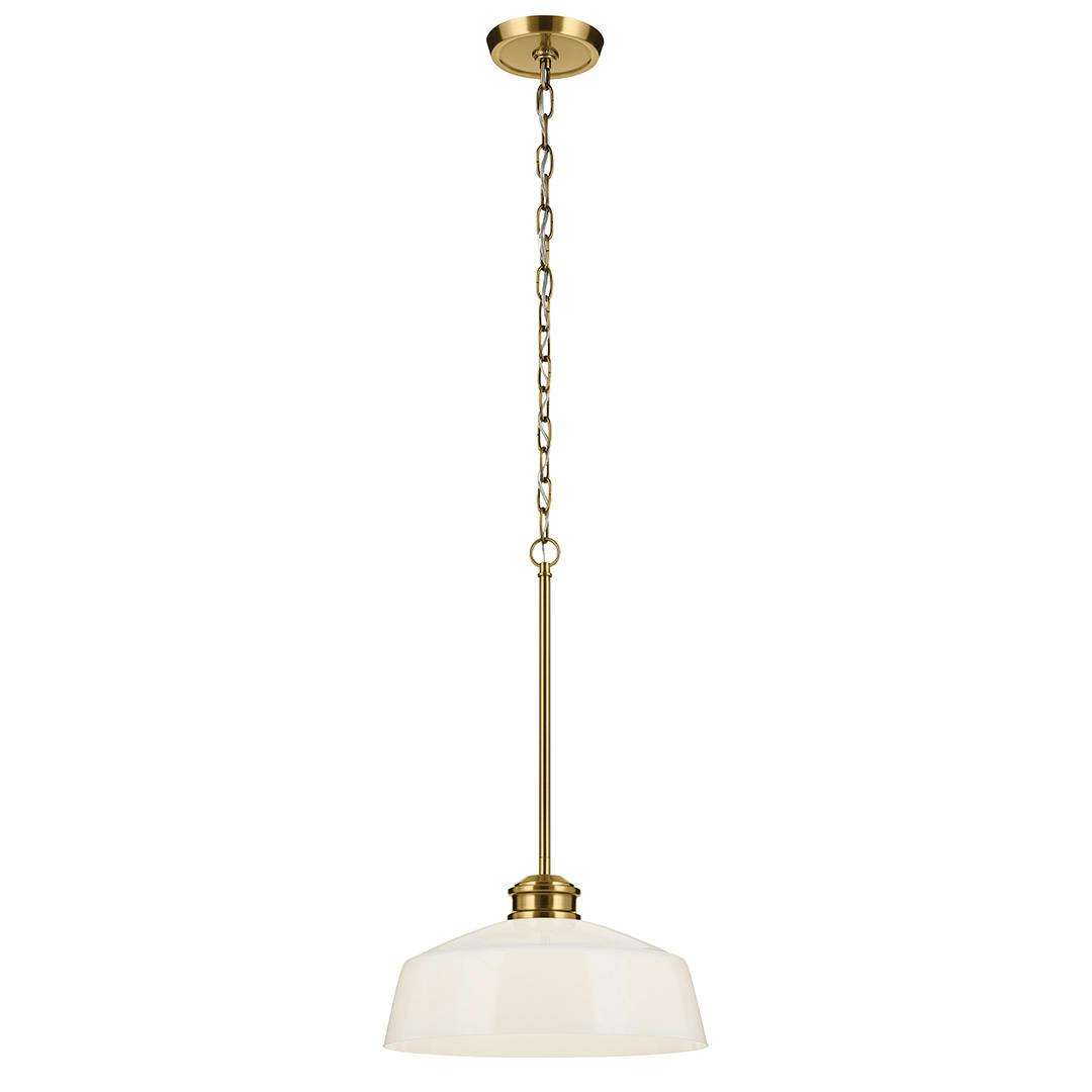 The Renneker 1 Light Pendant in Brushed Natural Brass on a white background