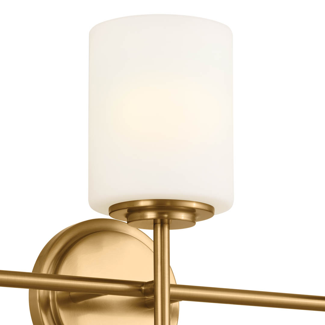 Ali 11.5" 3 Light Vanity Brushed Natural Brass on a white background