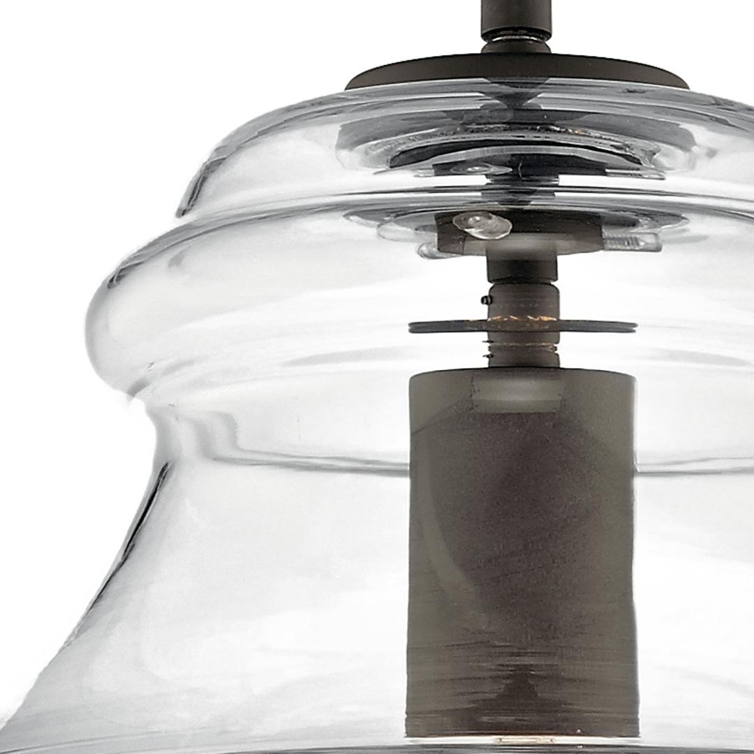 Everly™ 10.25" 1 Light Schoolhouse Pendant Clear Glass Olde Bronze® on a white background
