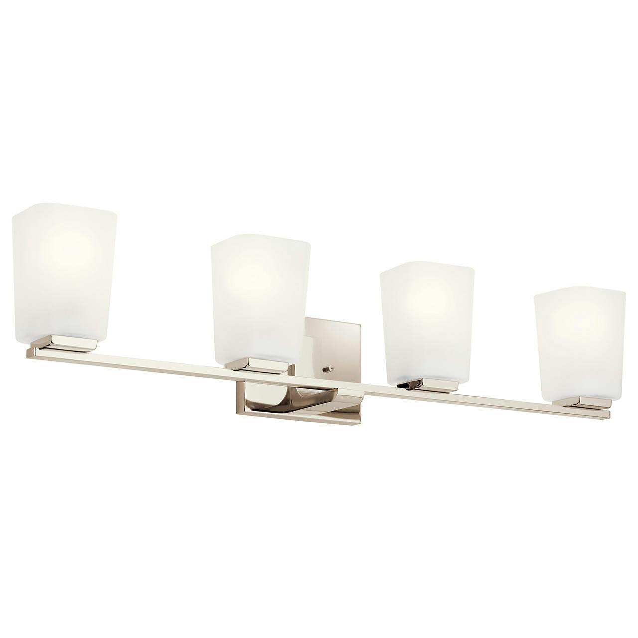 Roehm 4 Light Vanity Light Nickel on a white background