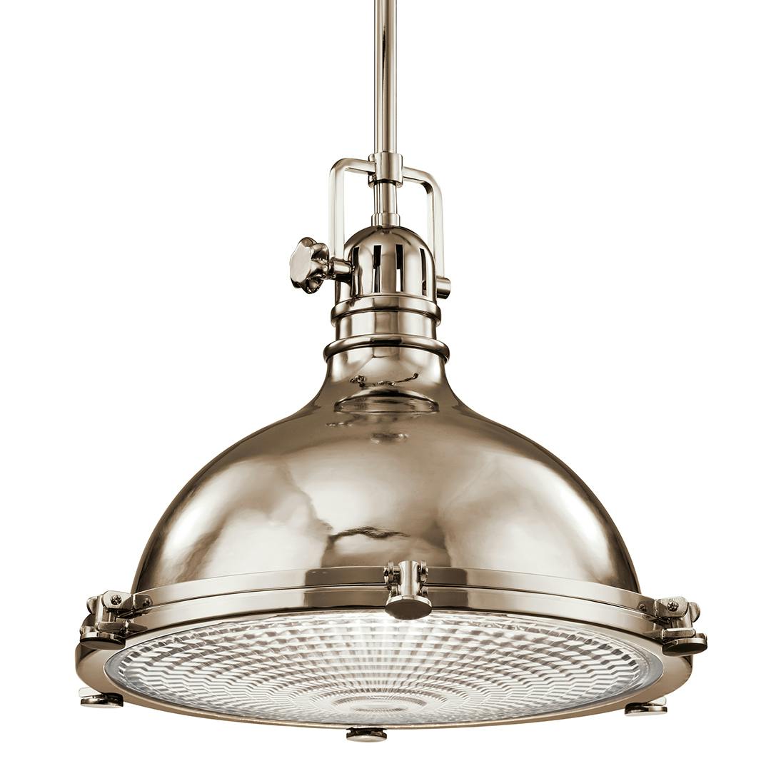 Hatteras Bay 19.5" Pendant Nickel on a white background