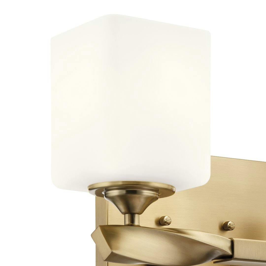 Marette 13.5 inch 2 Light Vanity Light with Satin Etched Cased Opal Glass in Champagne Bronze on a white background