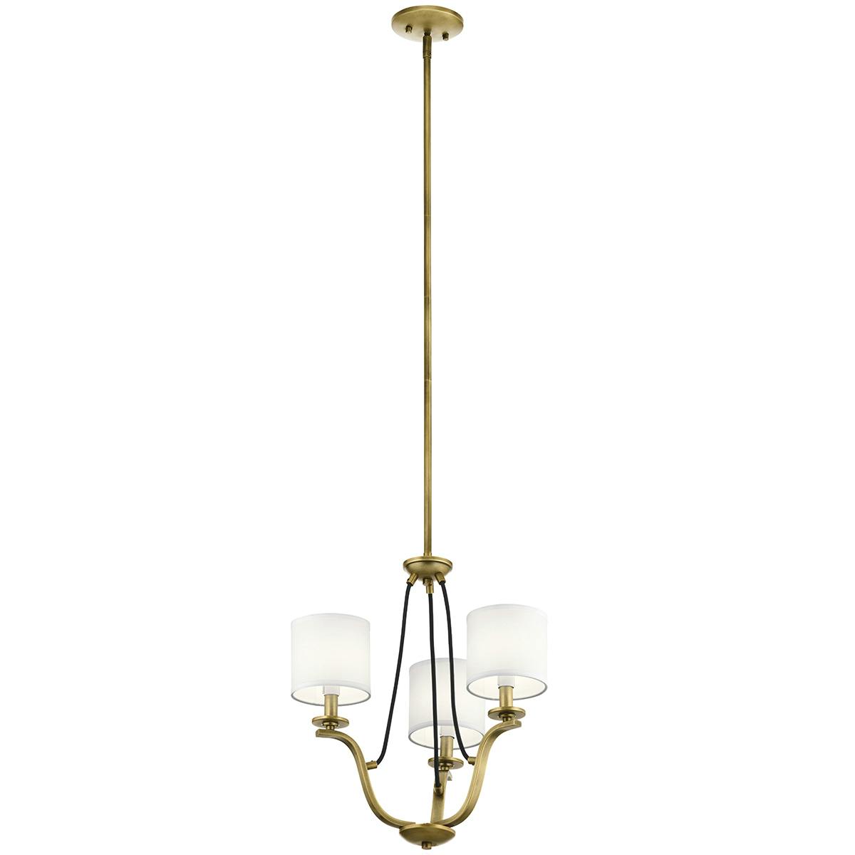 Thisbe 18" 3 Light Mini Chandelier Brass on a white background
