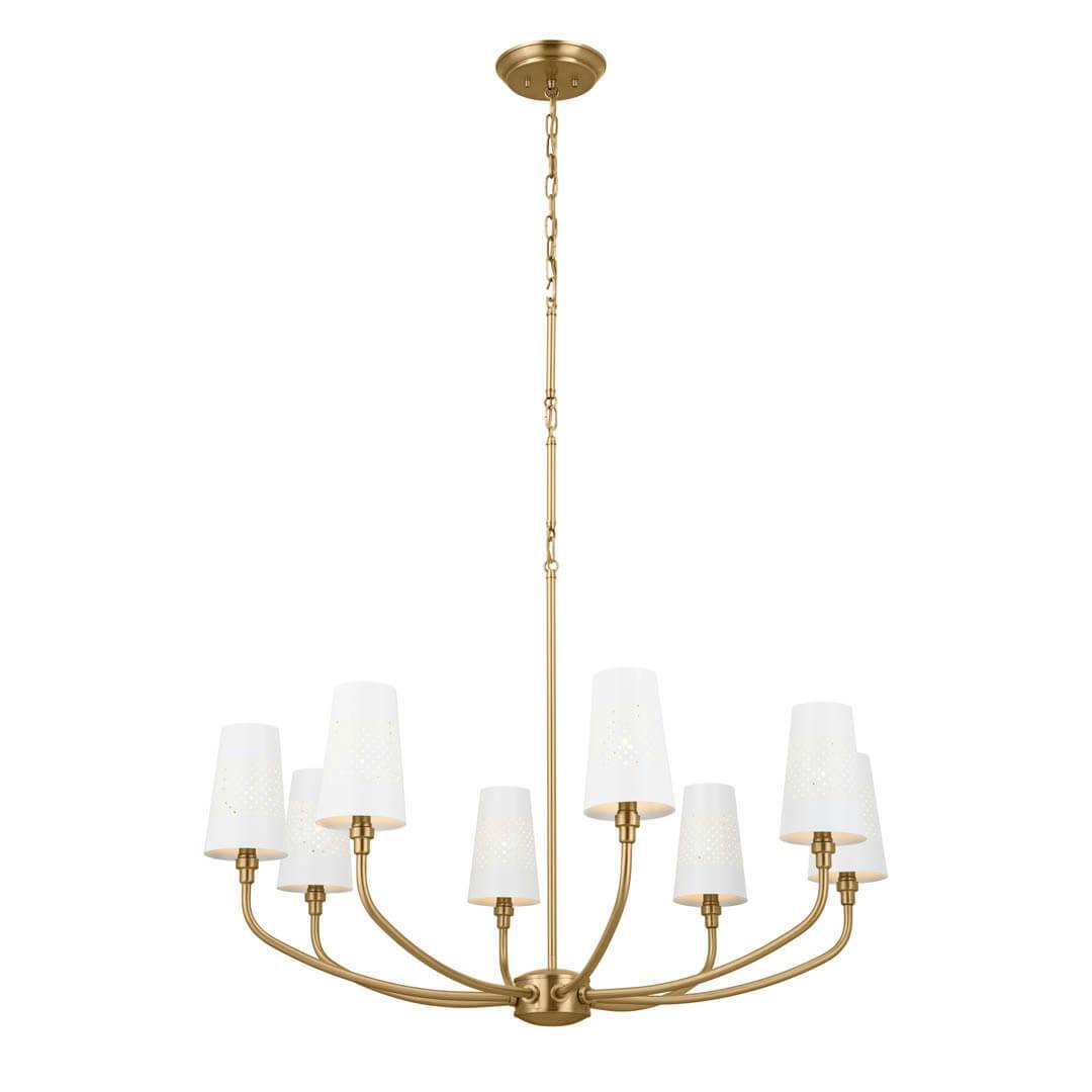 Adeena 36.5" 8 Light Chandelier Brushed Natural Brass on a white background