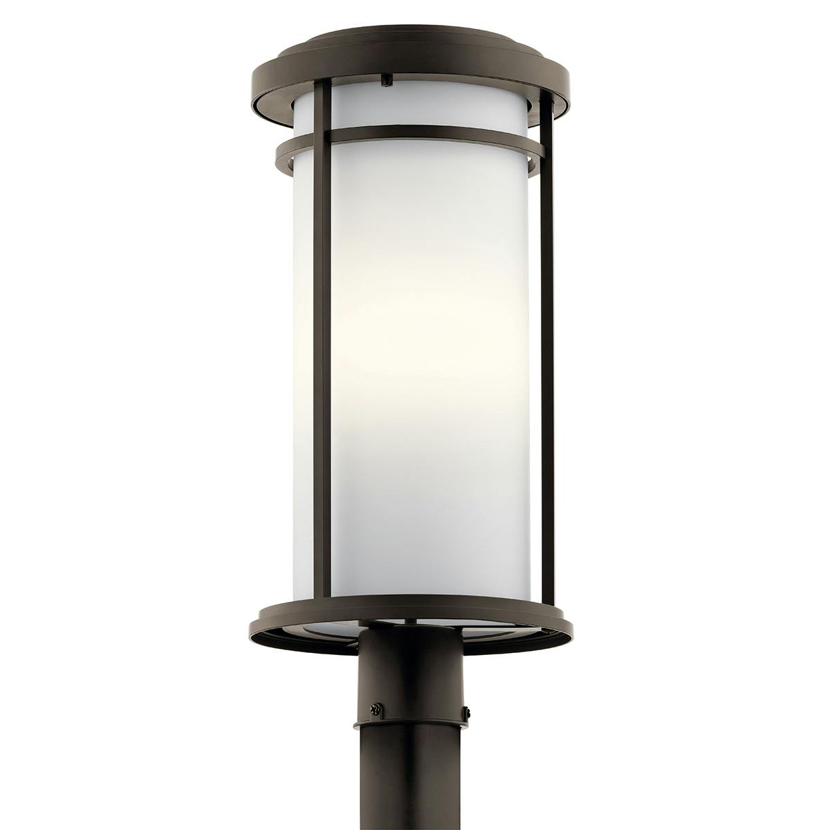 Toman™ 1 LED Bulb Post Mount Olde Bronze® on a white background