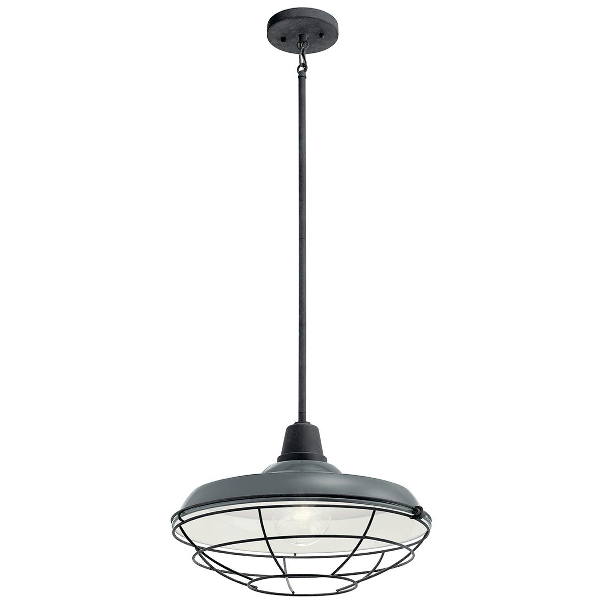Pier™ 16" Convertible Pendant Gloss Grey on a white background