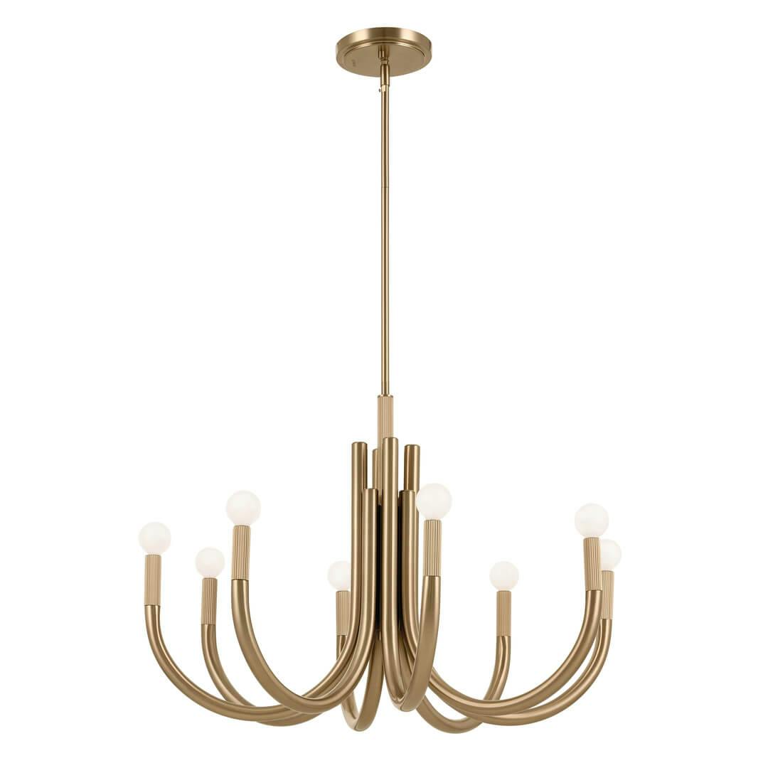 Odensa 29.25 Inch 8 Light Chandelier in Champagne Bronze on a white background