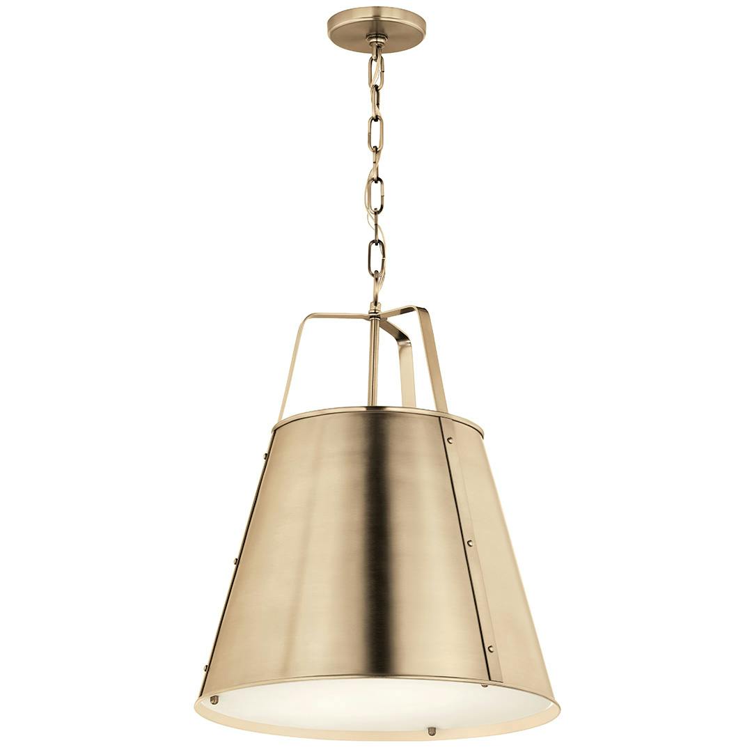The Etcher 18 Inch 2 Light Pendant with Etched Painted White Glass Diffuser in Champagne Bronze on a white background