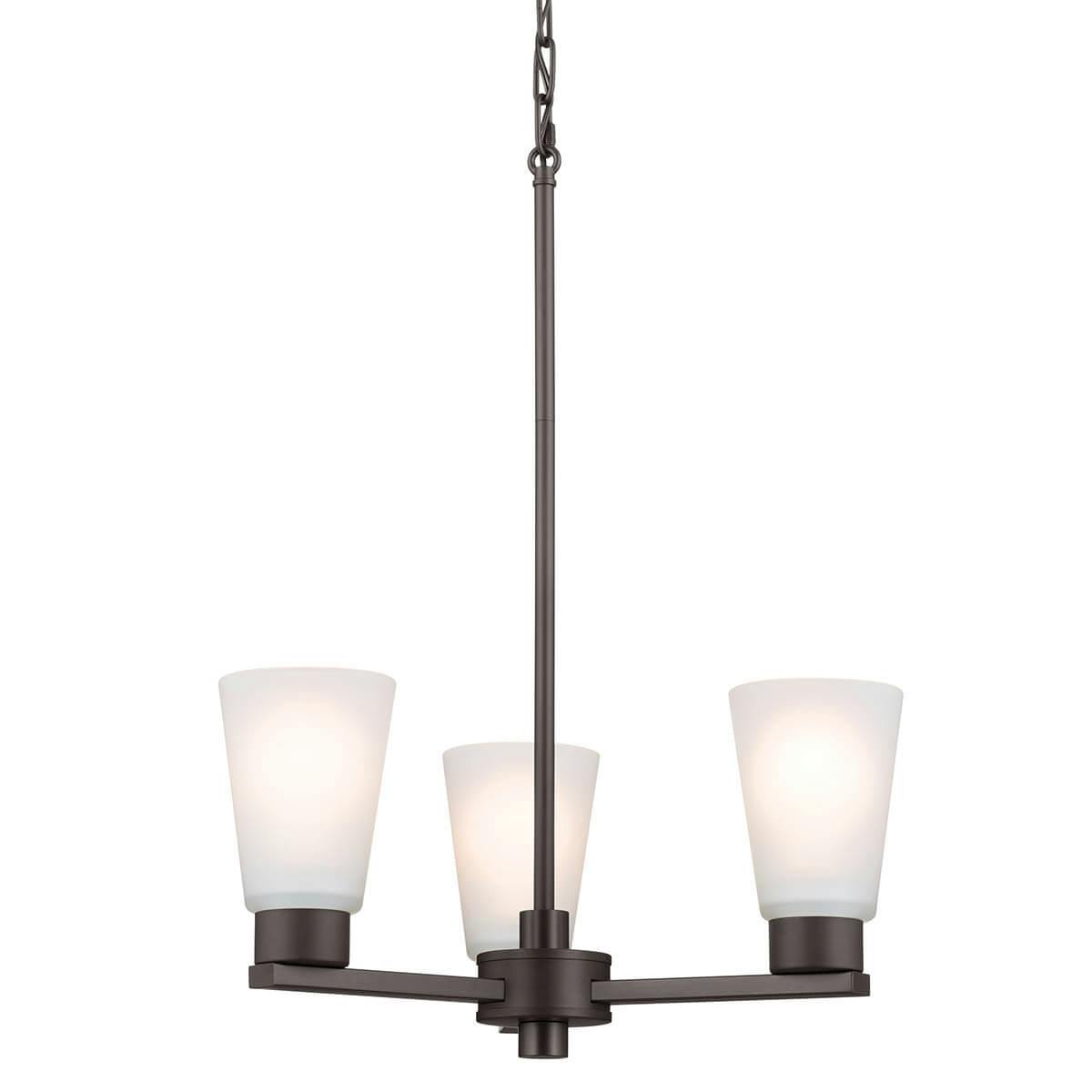 Stamos 18" 3 Light Chandelier Olde Bronze without the canopy on a white background