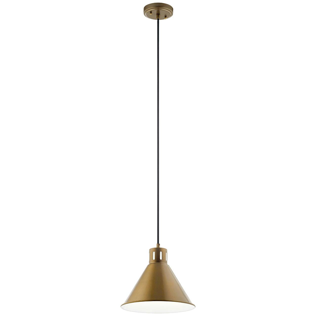 Zailey 9.5" 1 Light Pendant in Brass on a white background