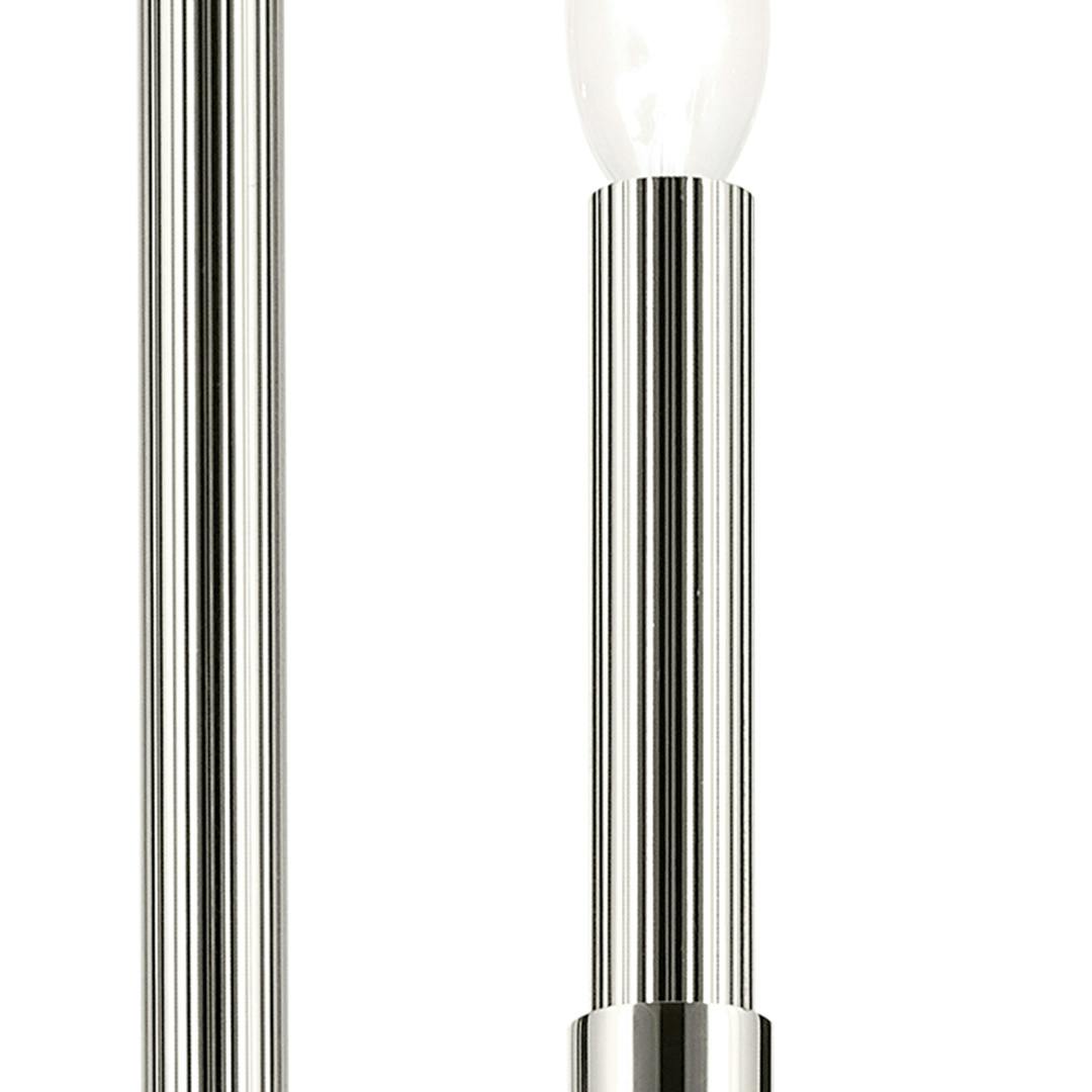 Close up view of the Tolani 20.25" 4-Light Chandelier in Polished Nickel on a white background