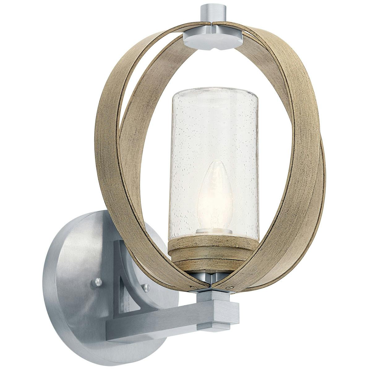 Grand Bank 15" 1 Light Wall Light Gray on a white background