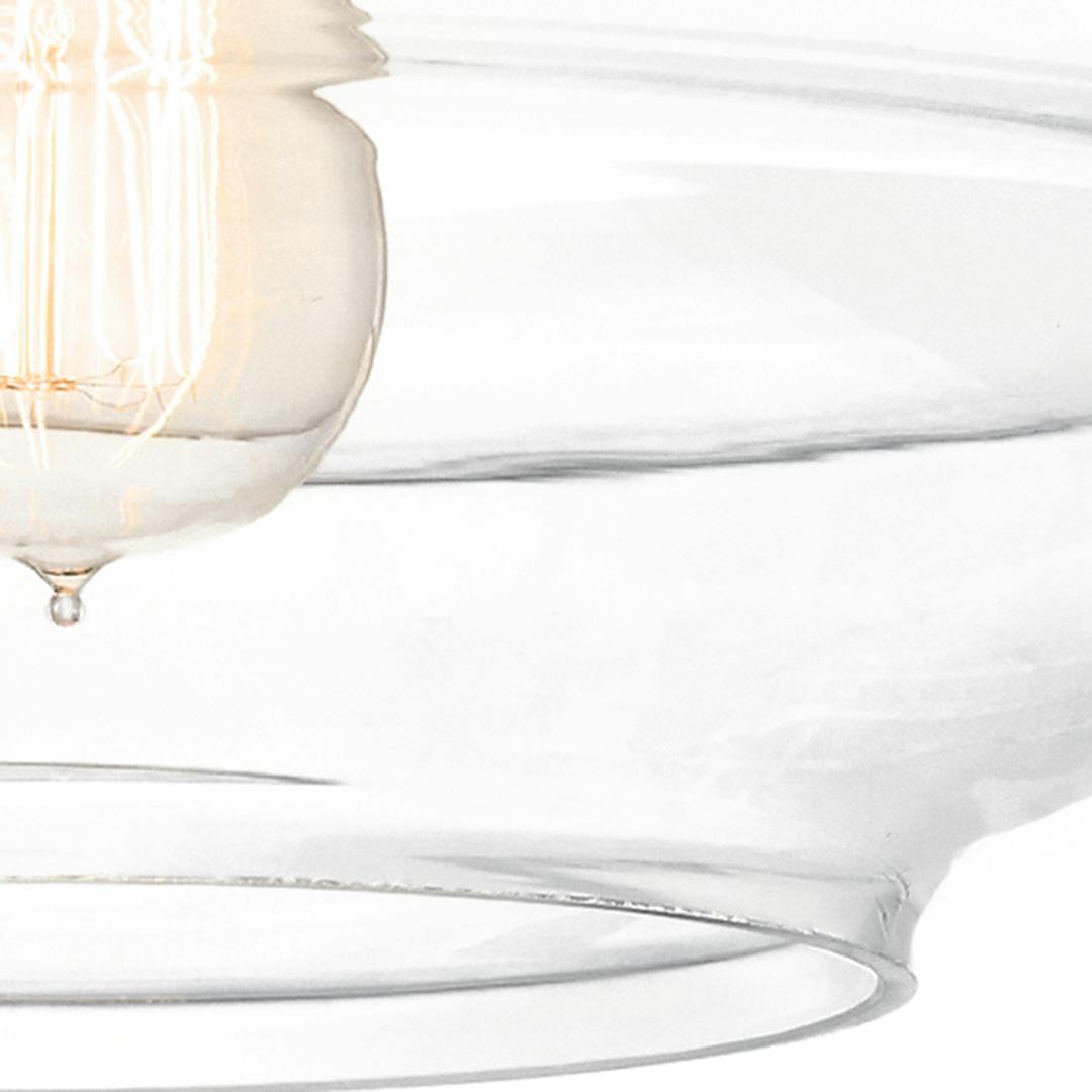 Everly™ 10.25" 1 Light Schoolhouse Pendant Clear Glass Olde Bronze® on a white background
