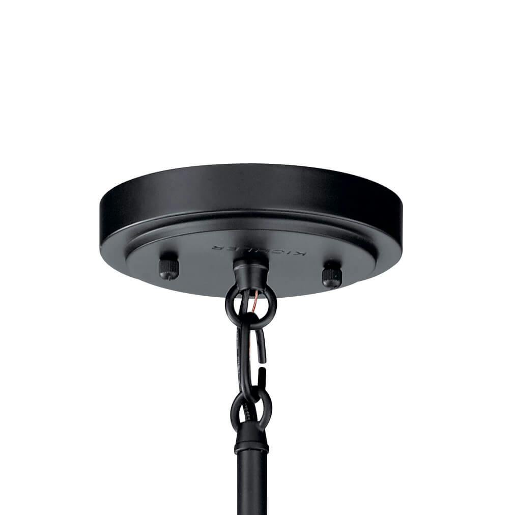 Canopy for the  Samural™ 4 Light Mini Chandelier Black on a white background