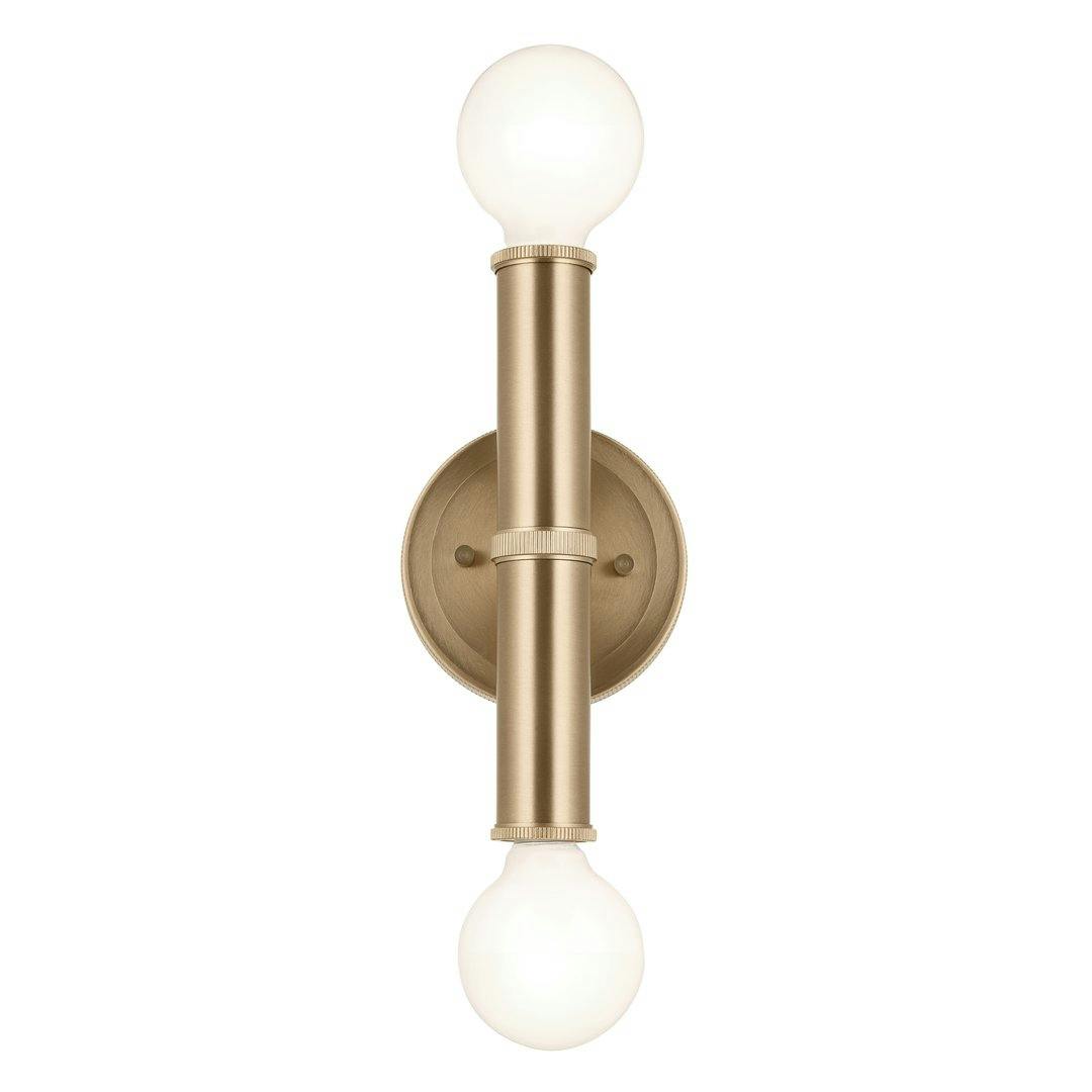 Front view of the Torche 9.75 Inch 2 Light Wall Sconce in Champagne Bronze on a white background