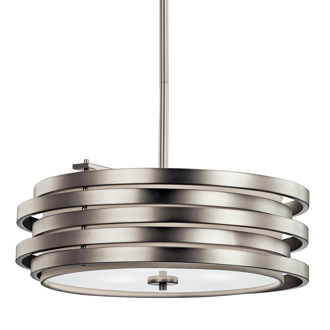 Roswell 7.25" 3 Light Pendant in Nickel on a white background
