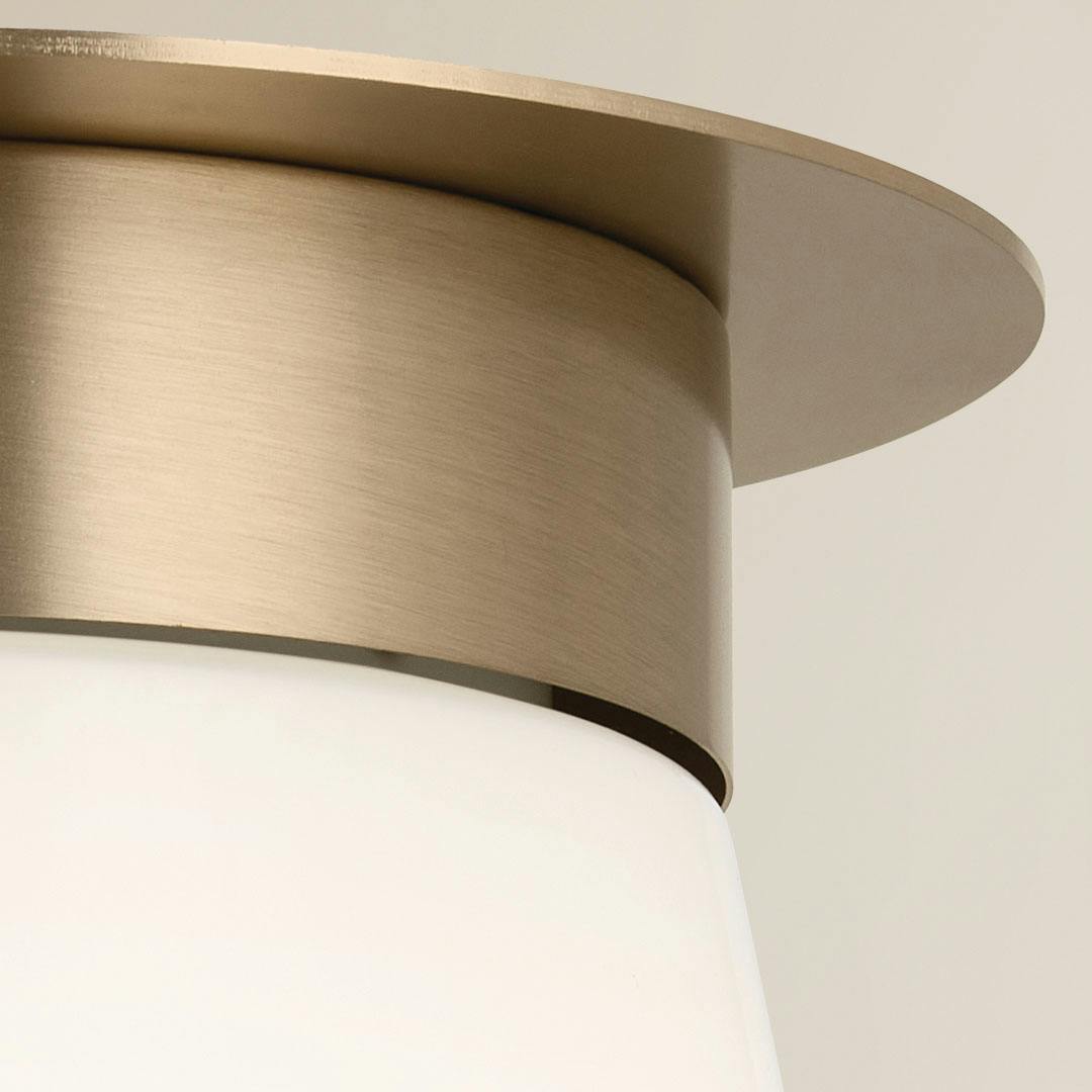 Close up of the Albers 8.5 Inch 1 Light Flush mount with Opal Glass in Champagne Bronze
