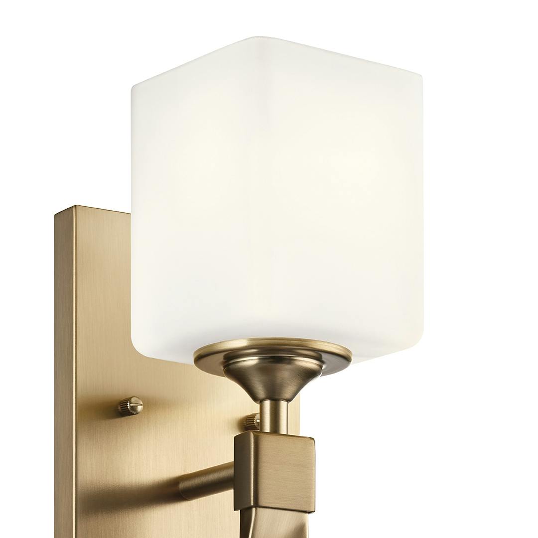 Marette 5 inch 1 Light Sconce  with Satin Etched Cased Opal Glass in Champagne Bronze on a white background