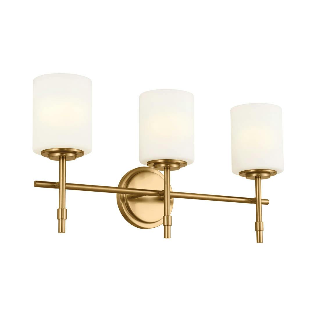 Ali 11.5" 3 Light Vanity Brushed Natural Brass on a white background