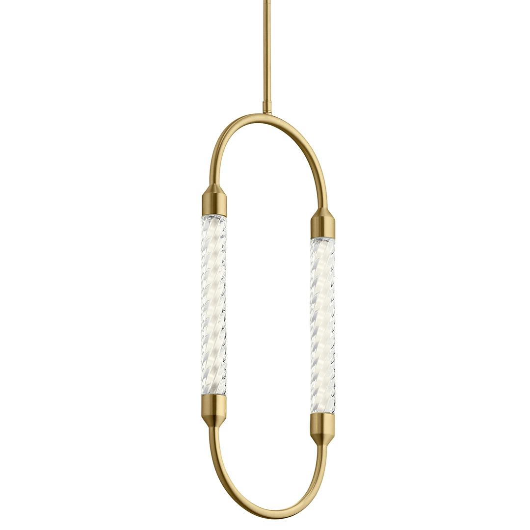Close up view of the Delsey 1 Light LED Mini Pendant Gold on a white background