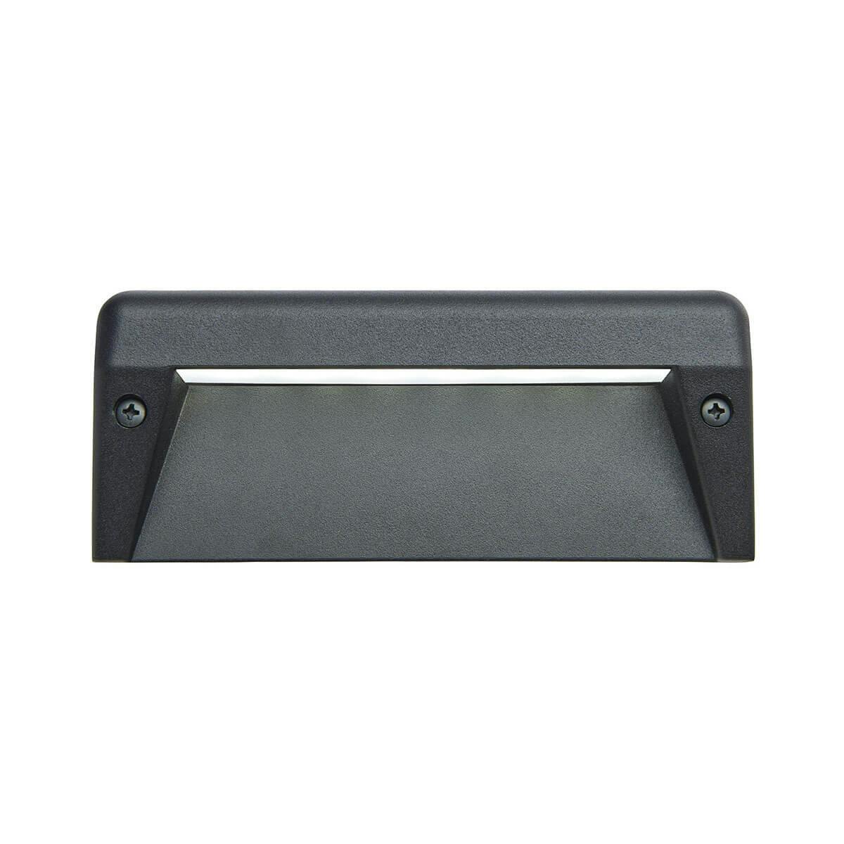 Front view of the 3000K LED Surface Mount Step Light Black on a white background